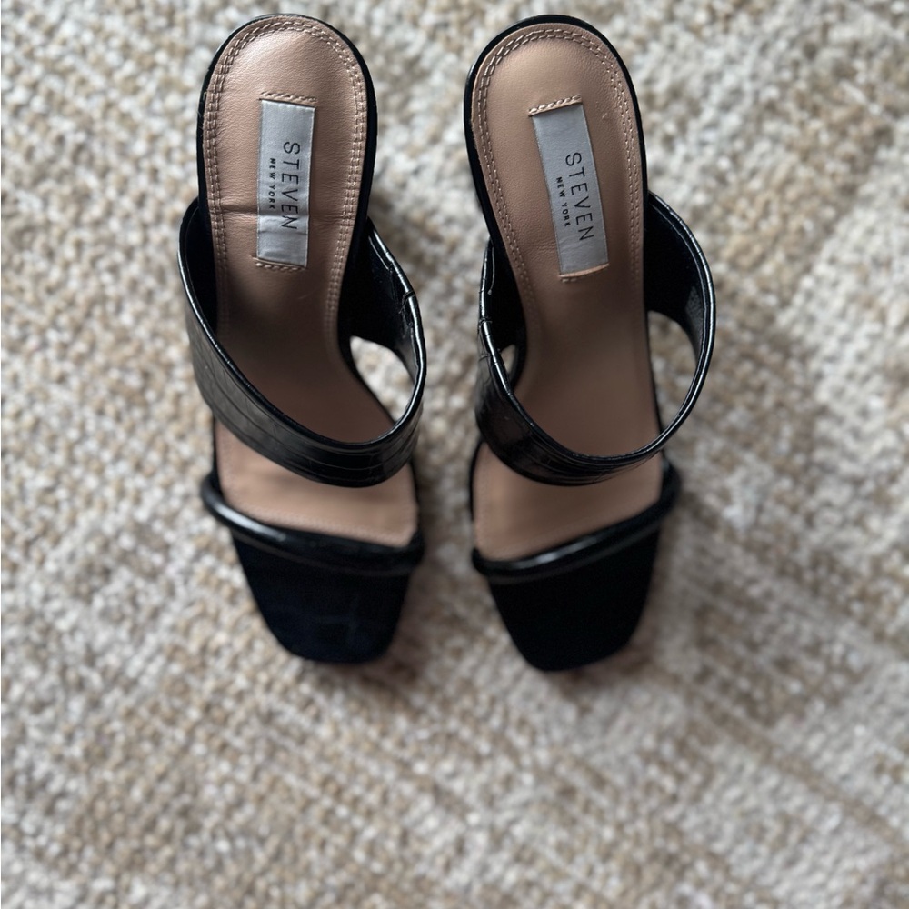 Steven By Steve Madden Black Strappy Heels NWOT